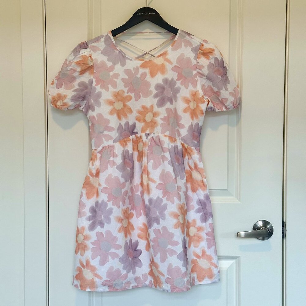 Aritzia Sunday Best Saida Dress | Puff-sleeve babydoll dress | Size: Small